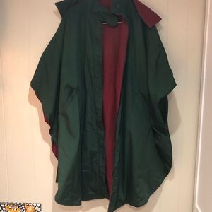 Woolrich vintage wool cape hood red green one size 70’s 80’s pristine condition